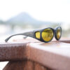 small sized cocoons fitover sunglasses in yellow