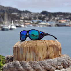 Aviator (XL) Black Polarized Green Mirror