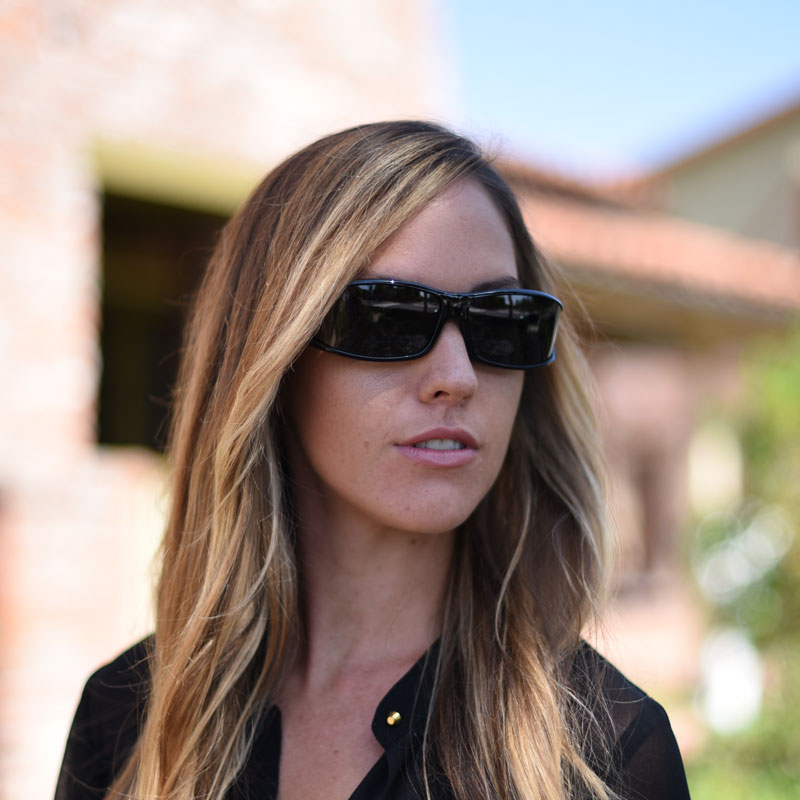 Jory Paul wearing Vistana fitovers with a deep black finish and gray lenses for true color definition.