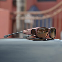 Burgundy fitover sunglasses with amber