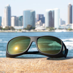 Pilot (L) Black Polarized Gold Mirror