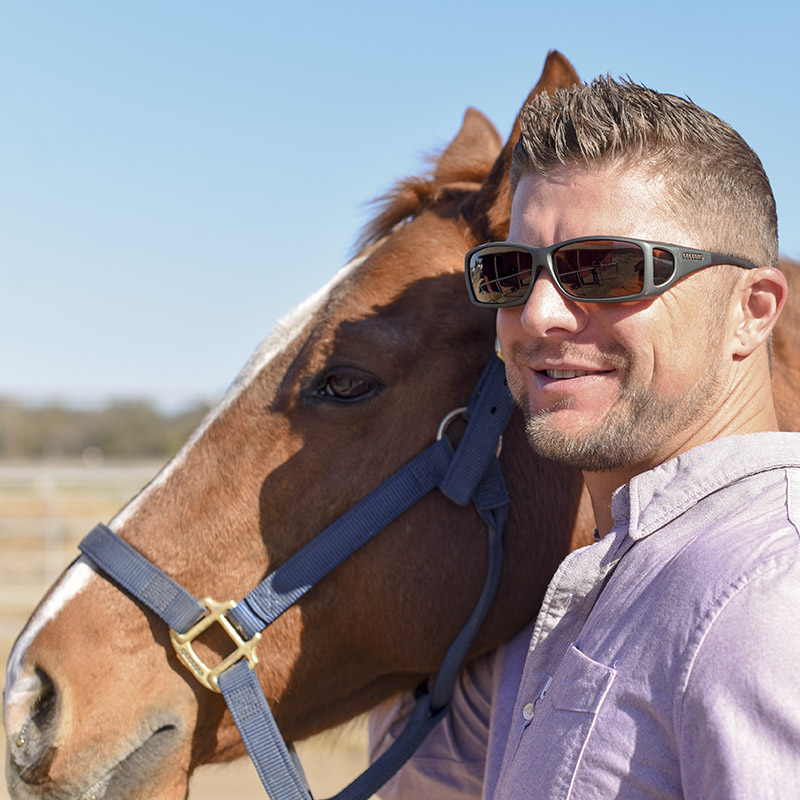 Horsing around in cocoons fitover sunglasses