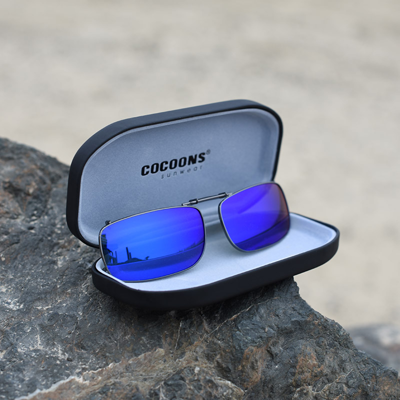Clip-Ons REC15-52 Gunmetal Polarized Blue Mirror