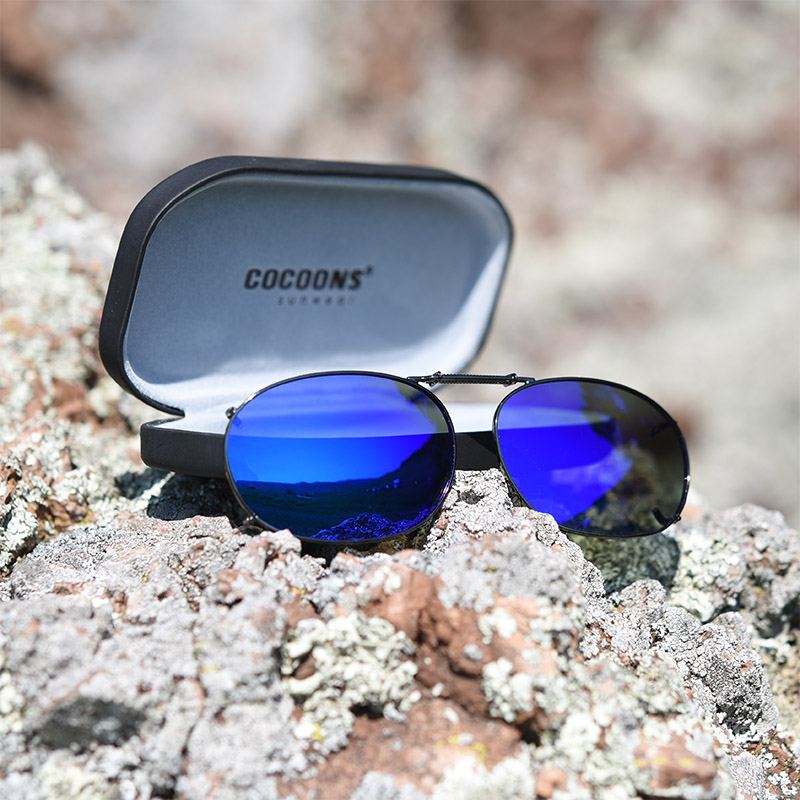 Clip-Ons REC2-54 Gunmetal Polarized Blue Mirror