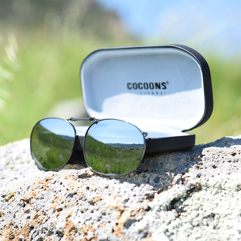 Clip-Ons REC2-54 Gunmetal Polarized Silver Mirror