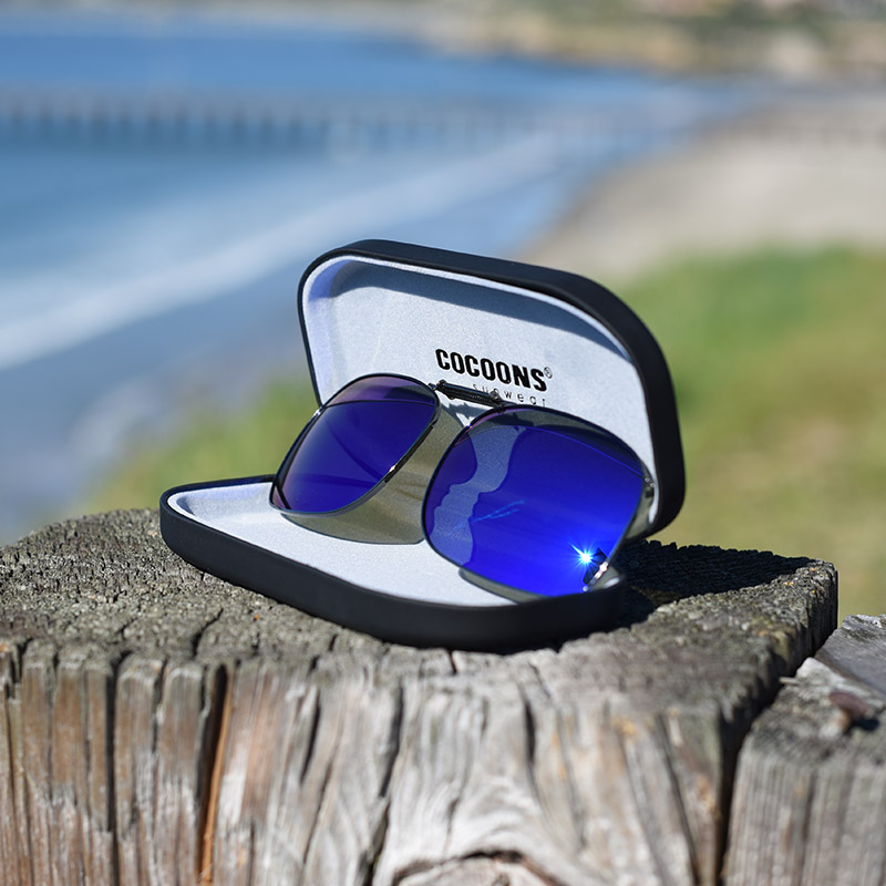 Clip-Ons SQR2-56 Gunmetal Polarized Blue Mirror