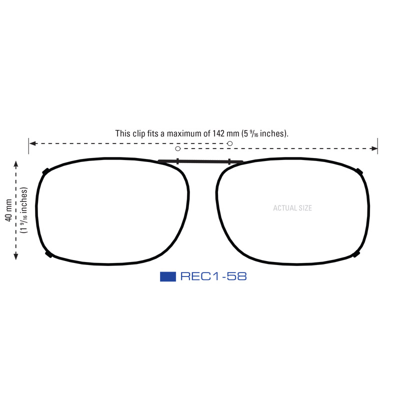 Clip-Ons REC1-58 Gunmetal Polarized Silver Mirror - Image 2
