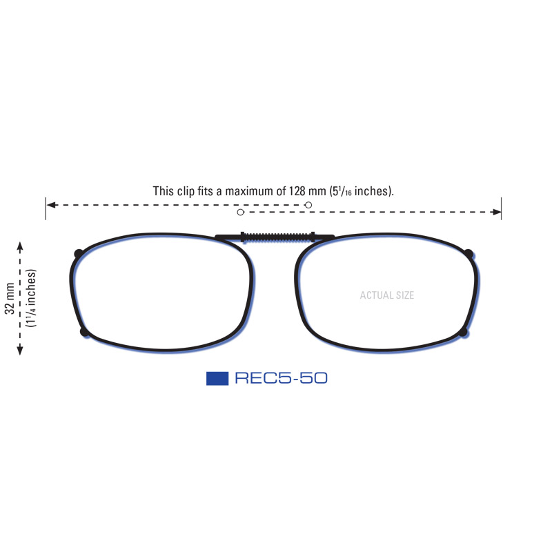 Clip-Ons REC5-50 Gunmetal Polarized Silver Mirror - Image 2