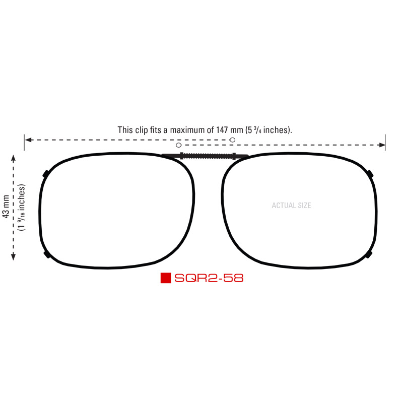 Clip-Ons SQR2-58 Gunmetal Polarized Gray - Image 2