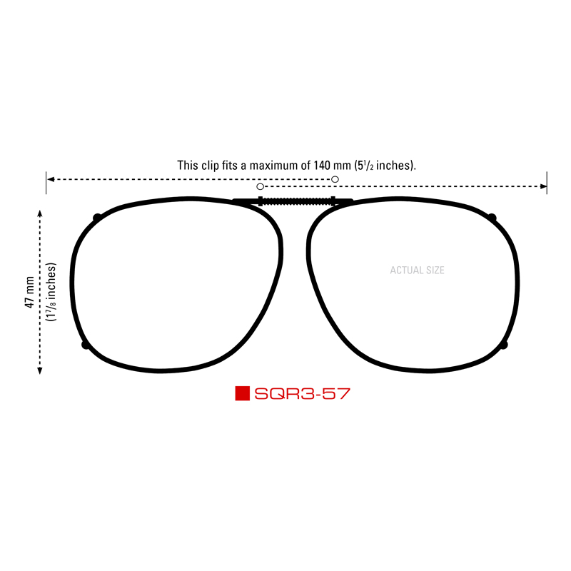 Clip-Ons SQR3-57 Gunmetal Polarized Blue Mirror - Image 2