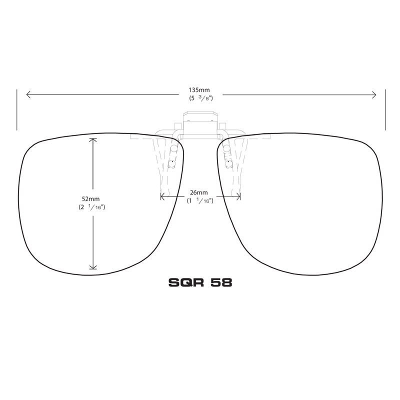 Flip-Ups Square 58 Polarized Blue Mirror - Image 2